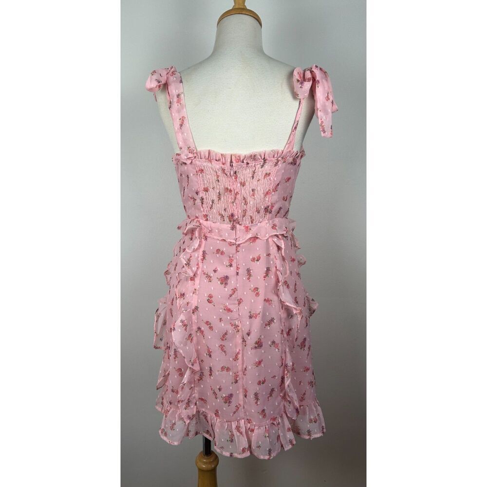 Storia Pink Ruffle Mini Dress - Picture 6 of 7